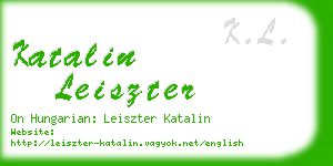 katalin leiszter business card